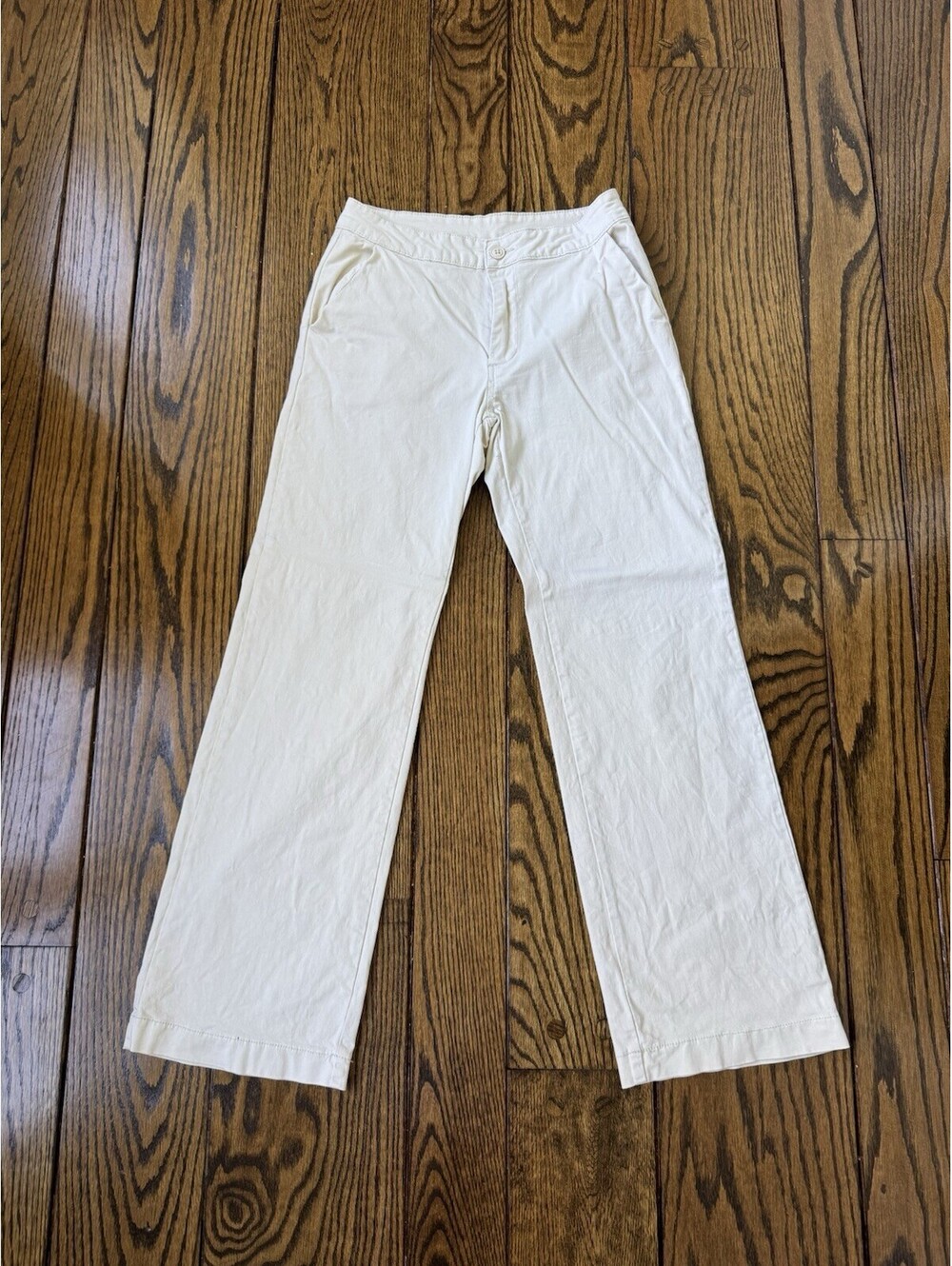 J. Galt Women's Flat Front Pants, Size Medium, Off White